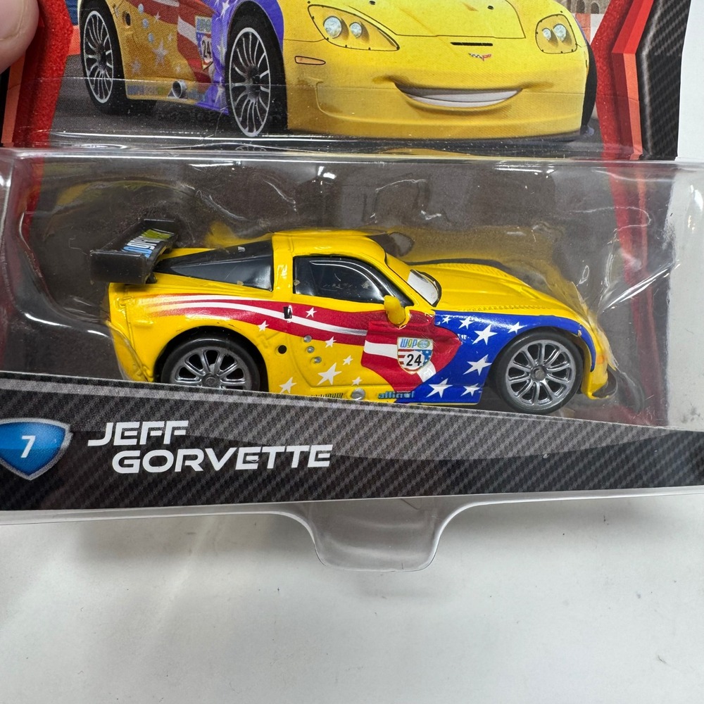 Disney Pixar Cars 2 Jeff Gorvette Die-Cast Vehicle World Grand Prix #7 Mattel - Picture 3 of 3